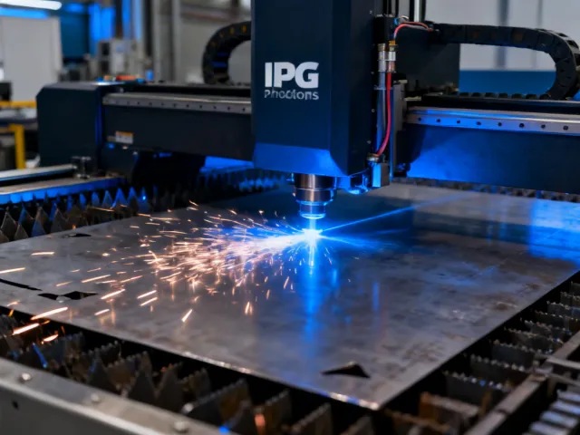 IPG Photonics fiber laser cutting system in industrial application