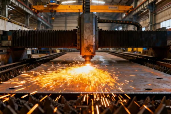 High-power fiber laser cutting thick steel plate